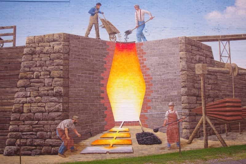 Madison Derr Iron Furnace Mural - Close